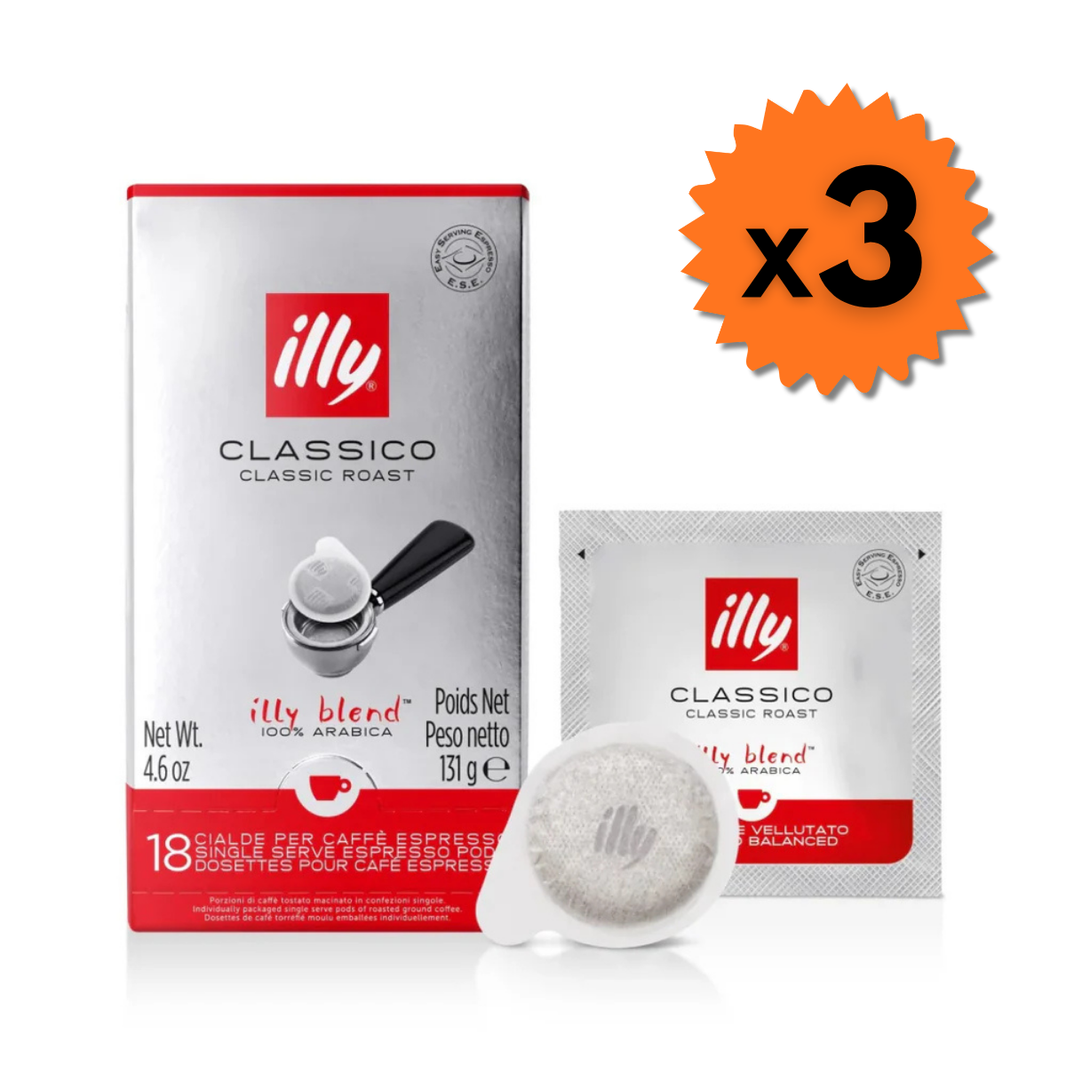Cialde caffè illy miscela Classica da 3x18 pz