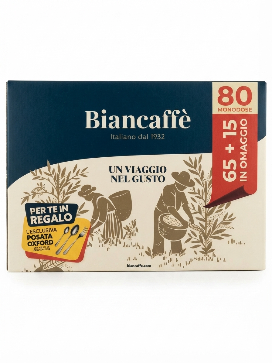 Biancaffè Cialde – 65 Cialde + 15 in Omaggio | Compatibili con Macchine a Cialde