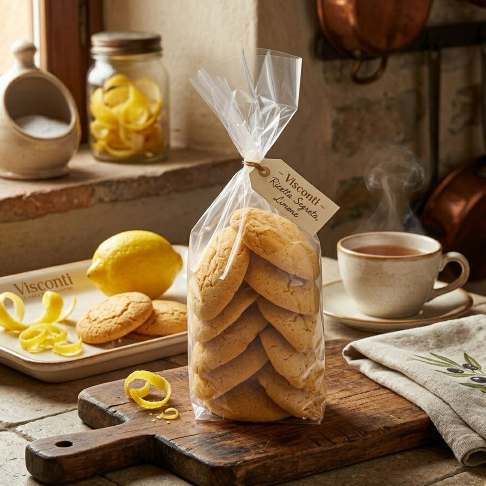 Biscotti al limone artigianali foto ambientata