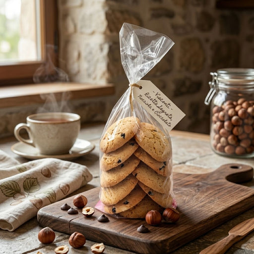 Biscotti artigianali alle gocce di cioccolato ambientate