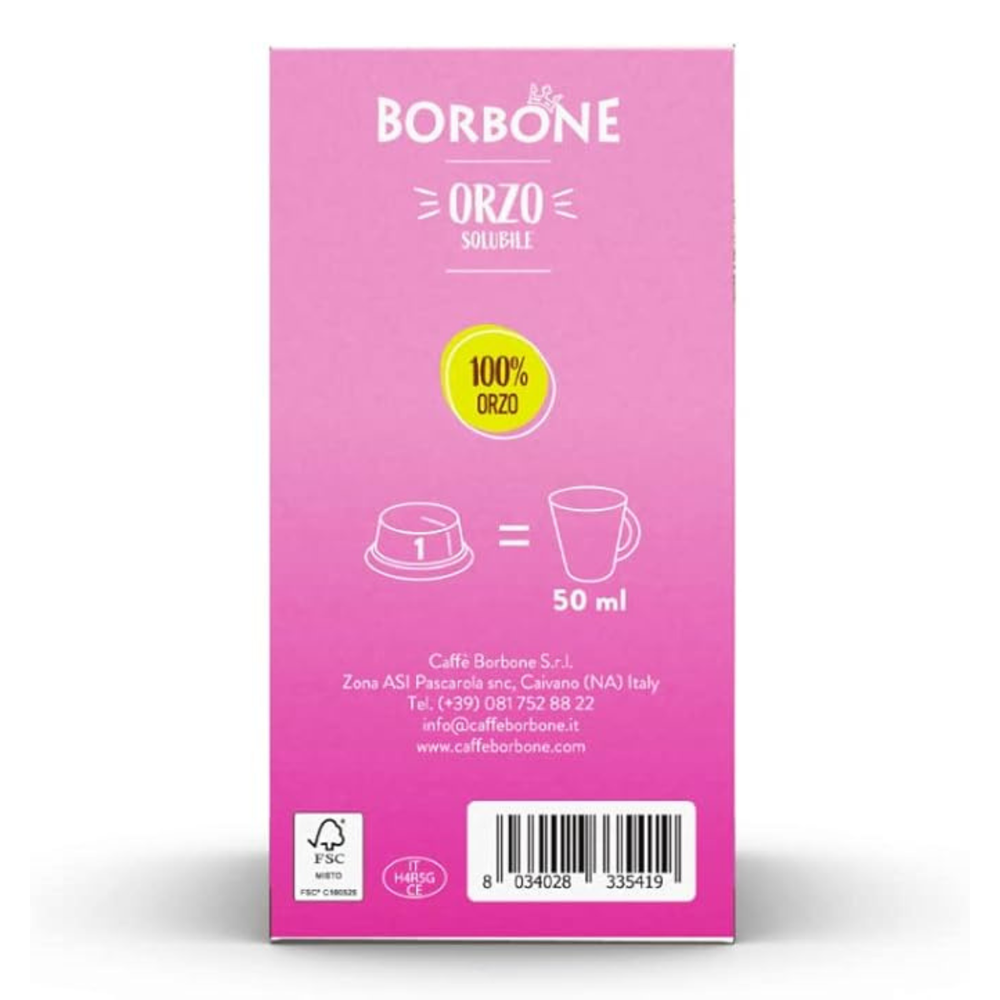 Borbone capsule orzo compatibili A Modo Mio 16 pz foto laterale