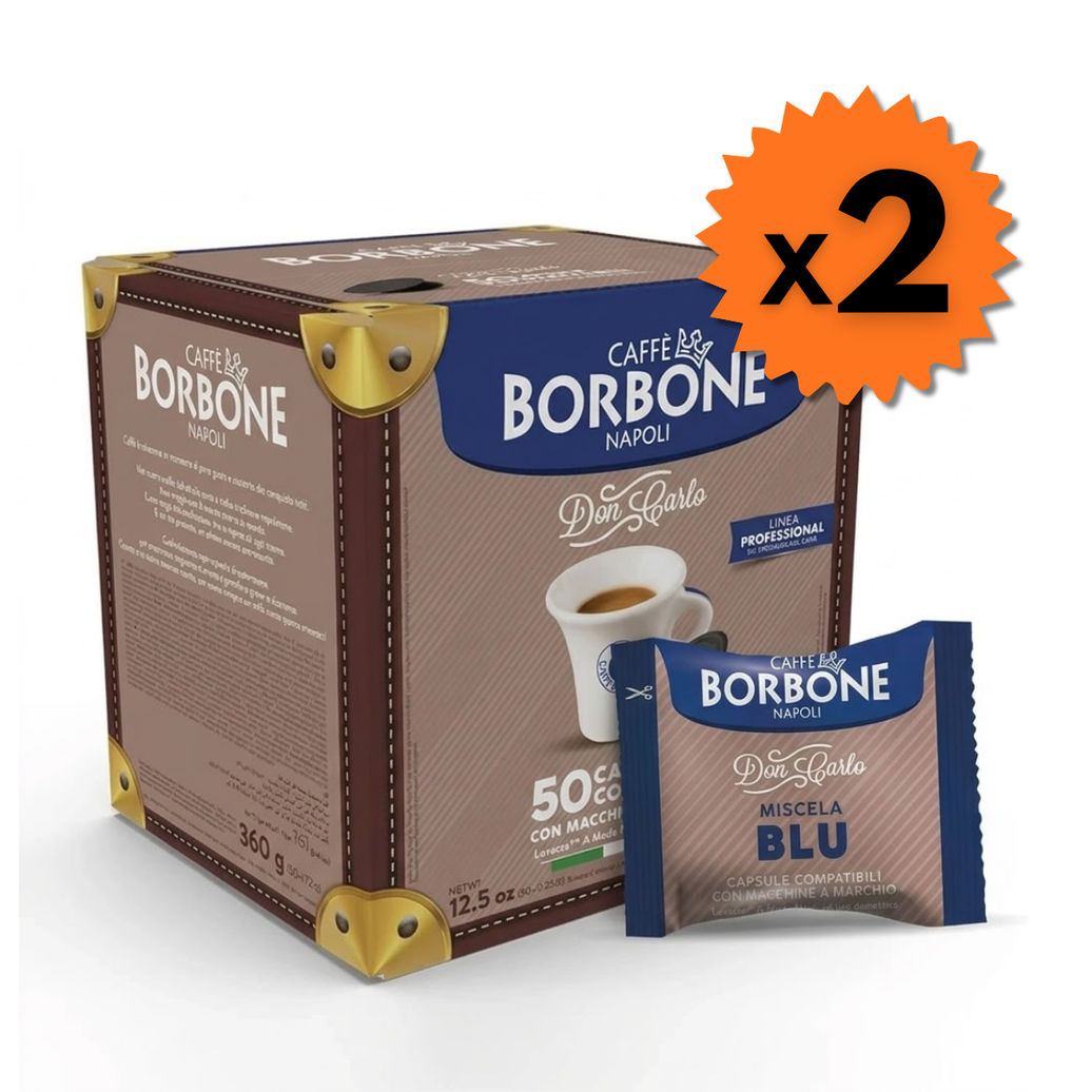 Capsule caffè Borbone Don Carlo compatibili A Modo Mio 2x50 pz BLU