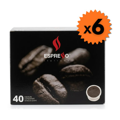 Capsule caffè Espresso Italiano miscela Forte compatibili Espresso Point 6x40 pz