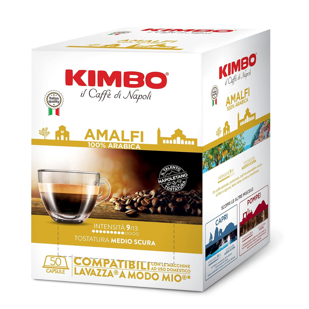image Capsule caffè Kimbo miscela Amalfi compatibili A Modo Mio da 50 pz