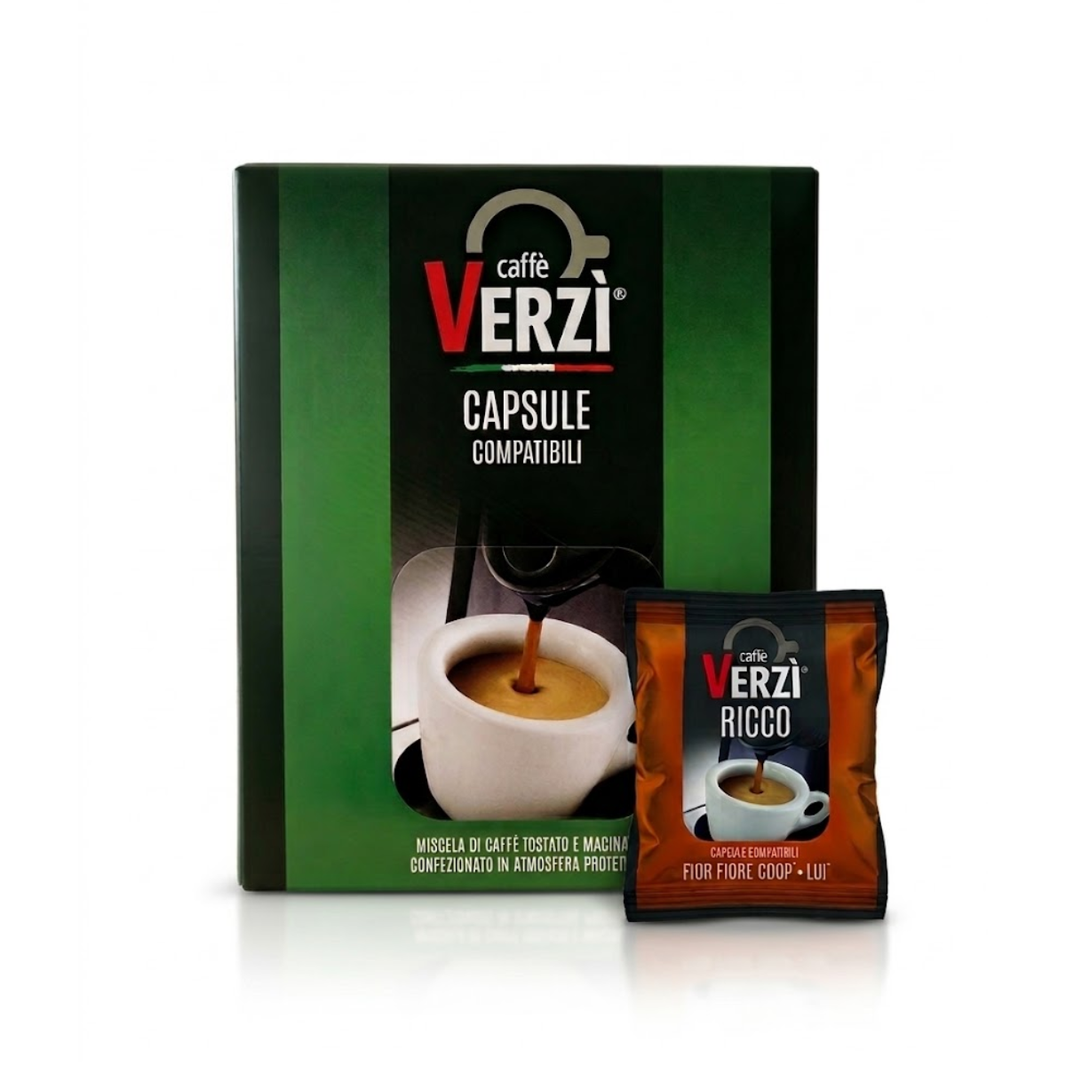 Capsule caffè Verzì aroma Ricco compatibili Fior Fiore Coop da 100 pz