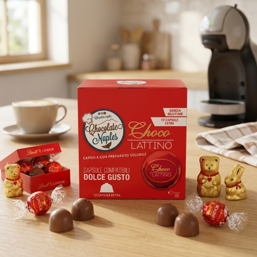 Chocolate Naples Choco LATTINO capsule compatibili Dolce Gusto- immagine ambientata