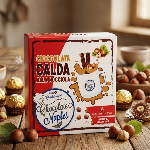 Chocolate Naples cioccolata calda alla nocciola da 4 bustine immagine ambientata
