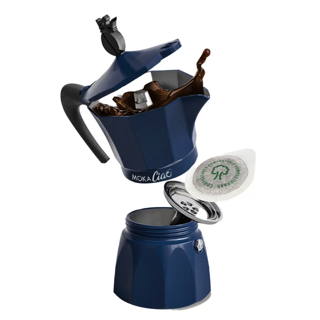 image Composizione interna della Moka Ciao Borbone a cialde