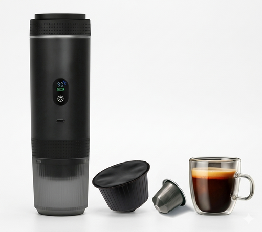 Macchina del caffè portatile da viaggio per bevande calde e fredde