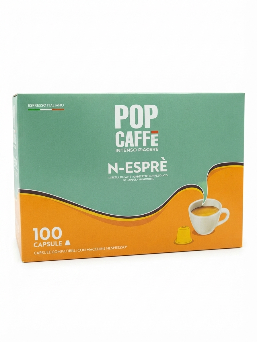 Pop Caffè Capsule Compatibili Nespresso® – Confezione da 100 Capsule Monodose