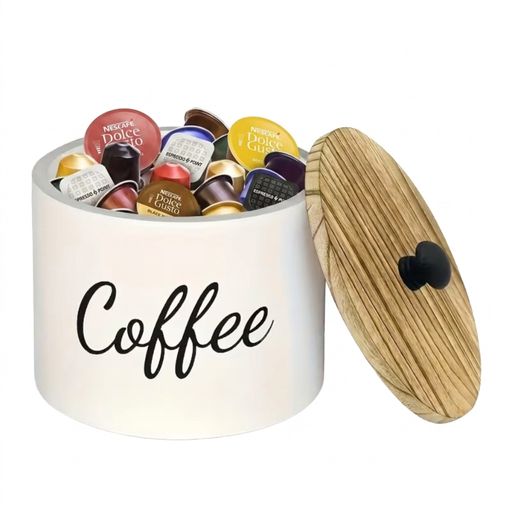 Portacapsule caffè con all'interno vari assaggi bianco