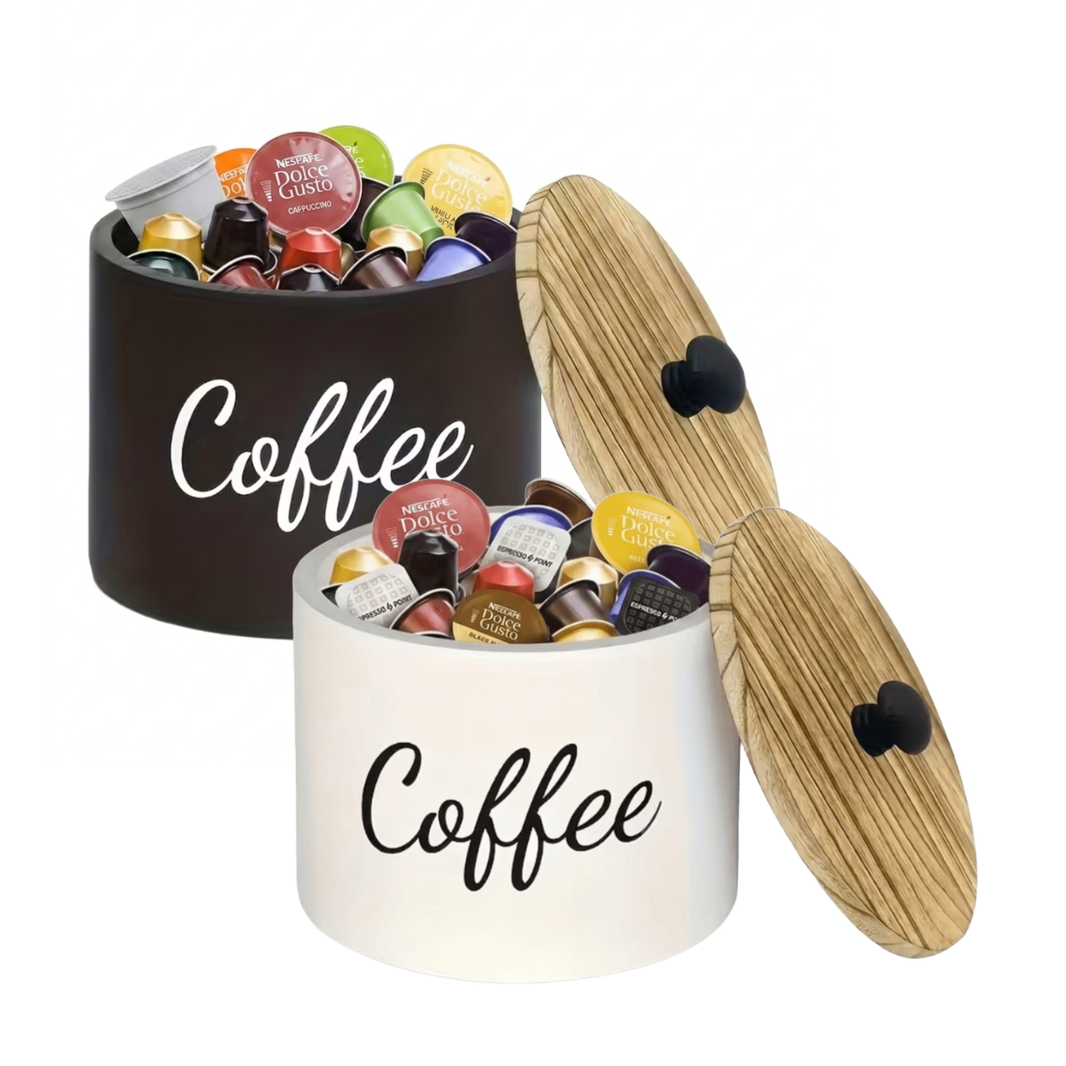 Portacapsule caffè con all'interno vari assaggi