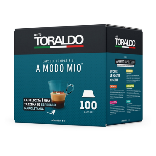 Scatola Toraldo capsule caffè miscela classica compatibili A Modo Mio da 100 pz