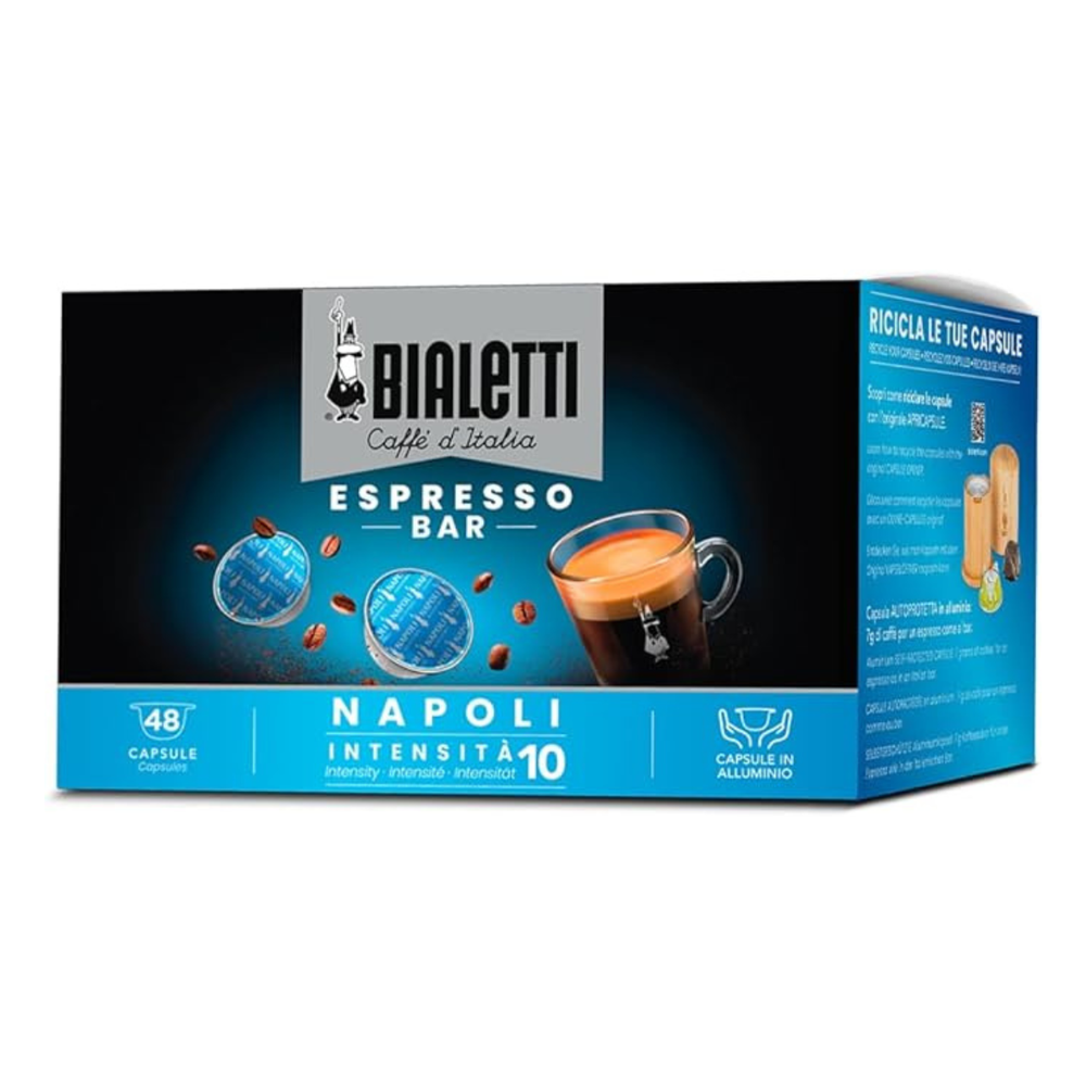 Scatola capsule caffè Bialetti miscela Napoli compatibile con macchine Bialetti da 48 pz