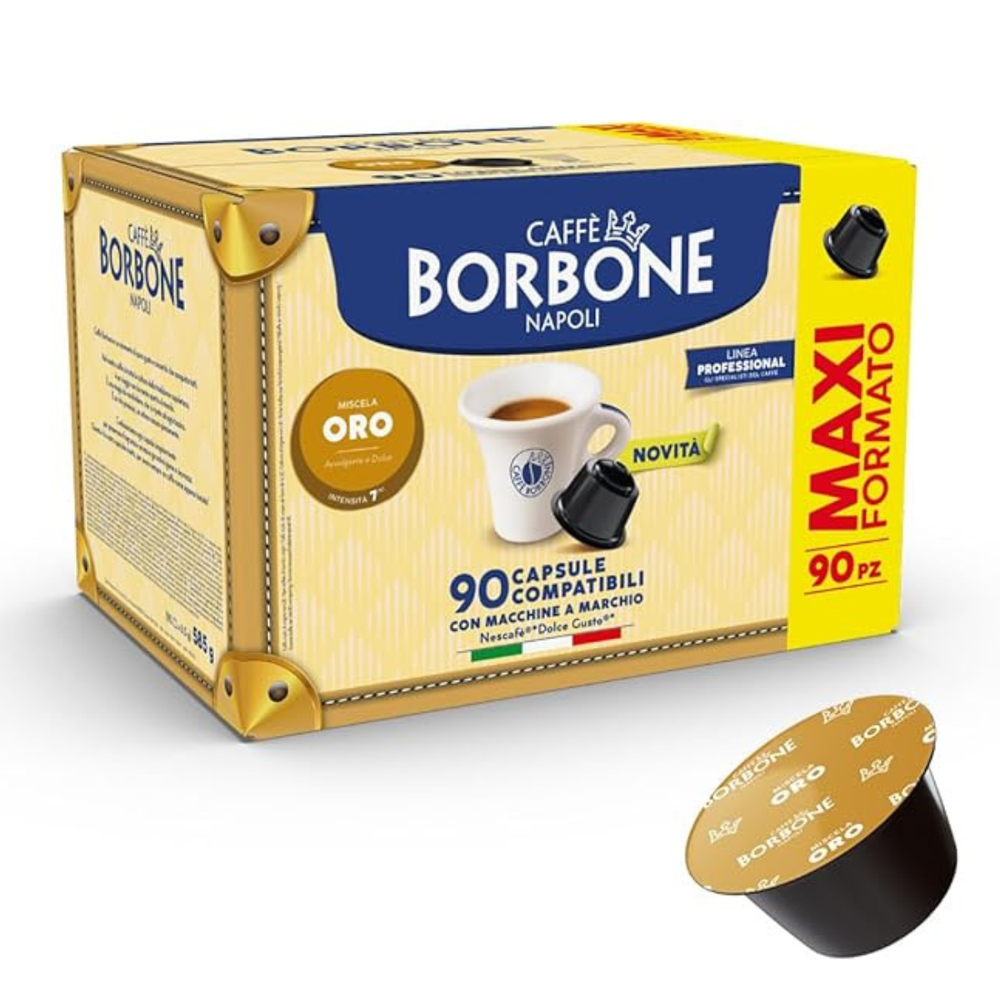 Scatola capsule caffè Borbone compatibili con Dolce Gusto® miscela oro 90 pz
