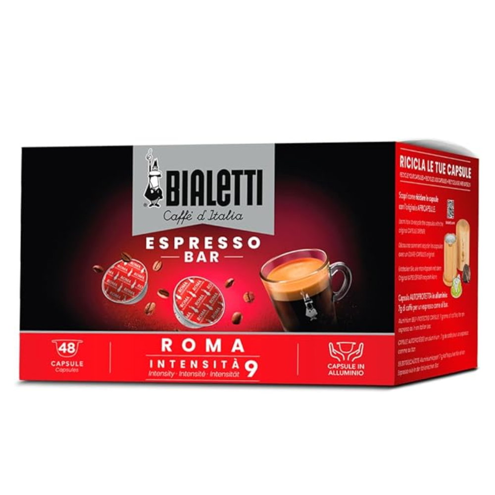 Scatola delle capsule caffè Bialetti miscela Roma compatibili con Macchine Bialetti da 48 pz