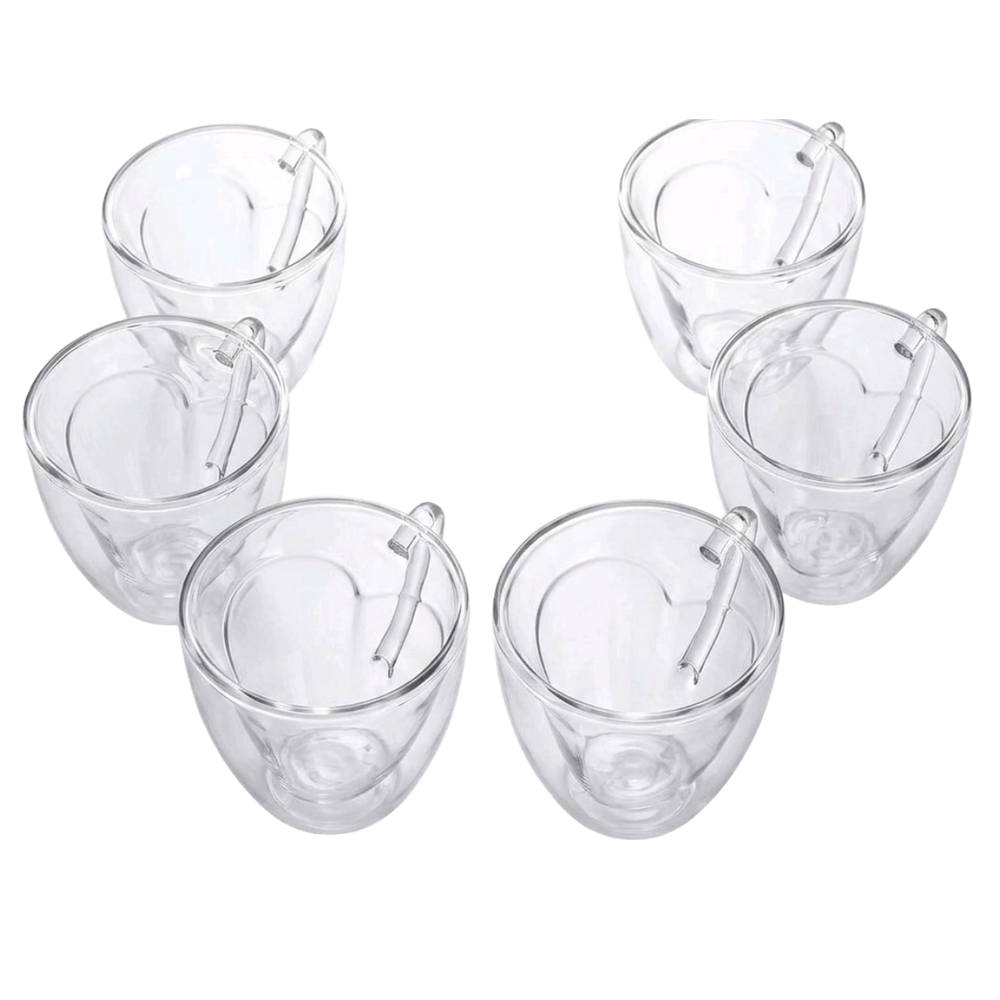 Set 6 Tazzine Cuore in Vetro