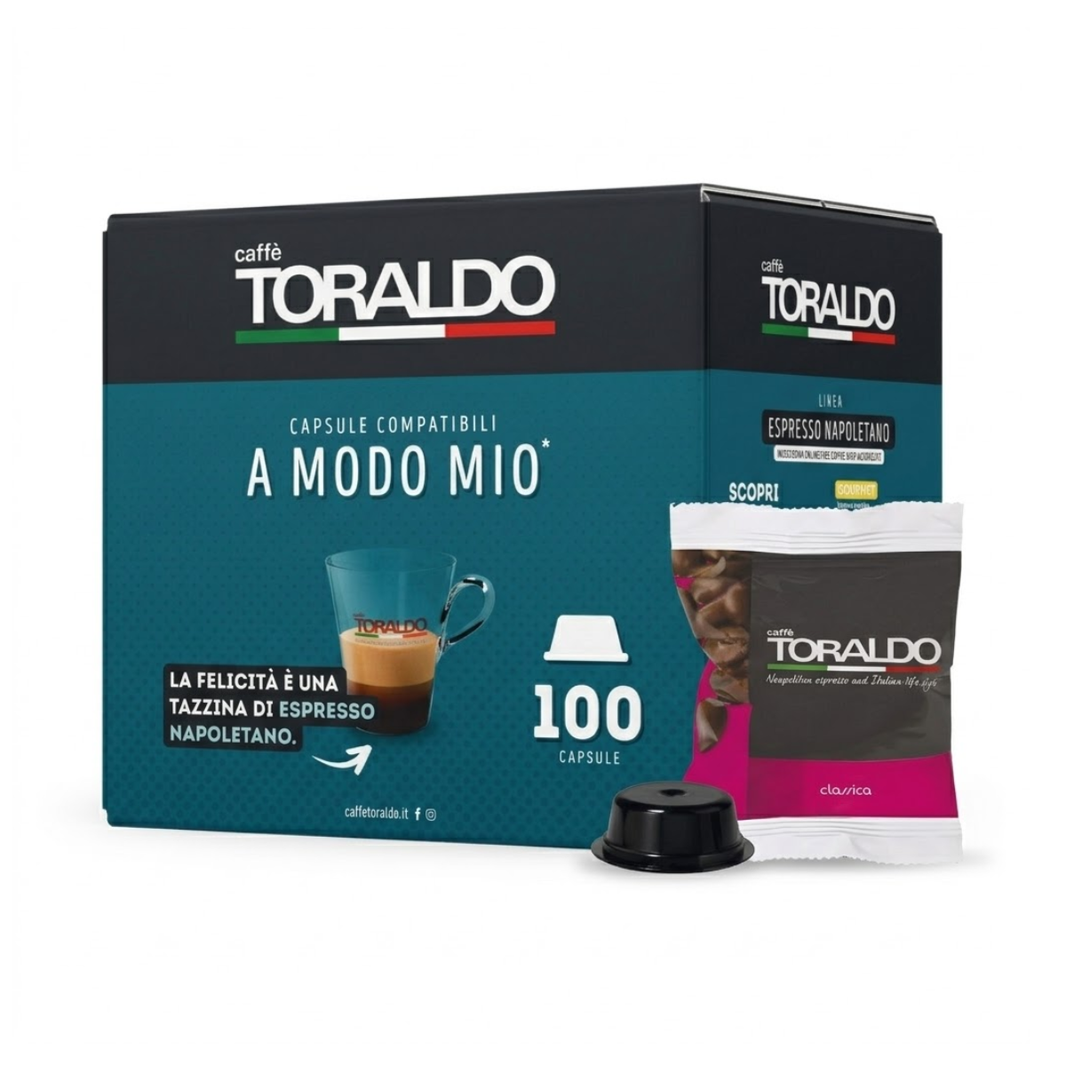 Toraldo capsule caffè miscela classica compatibili A Modo Mio da 100 pz