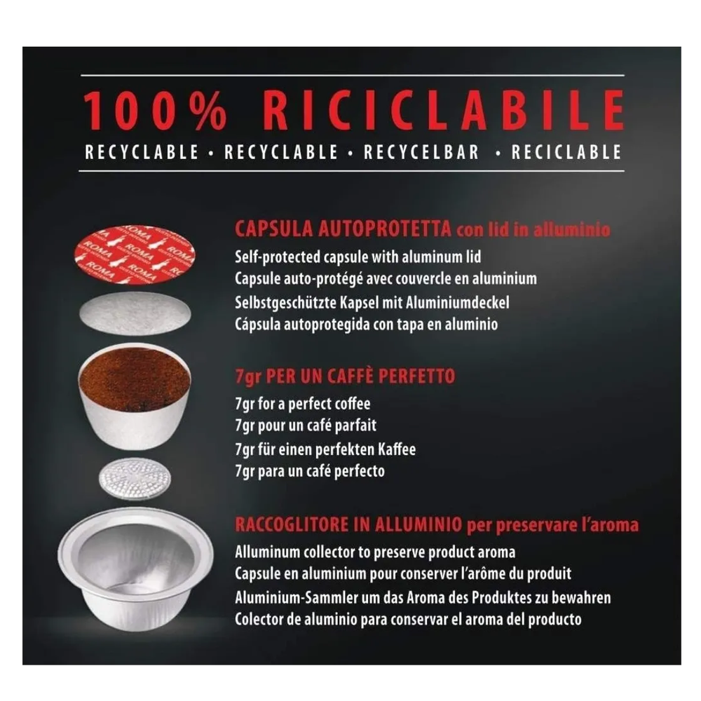 capsule caffè Bialetti in alluminio 100% riciclabile