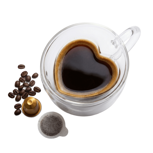 tazzina in vetro con caffè